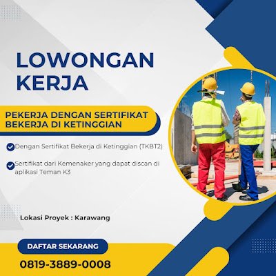 Pekerja dengan Sertifikat Bekerja di Ketinggian