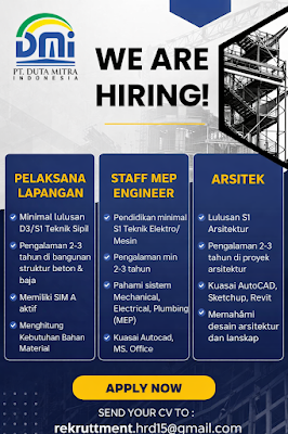 Pelaksana Lapangan, Staff MEP Engineer, dan Arsitek