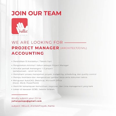 Project Manager (Architect/Civil) & Accounting