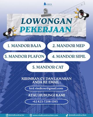 Pelaksana Proyek & Mandor (Baja, MEP, Plafon, Sipil, Cat)
