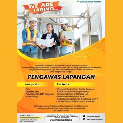 Lowongan Kerja Pengawas Lapangan