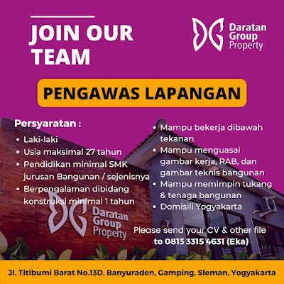 Lowongan Pengawas Lapangan
