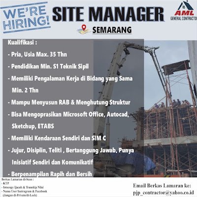 Lowongan Kerja Site Manager