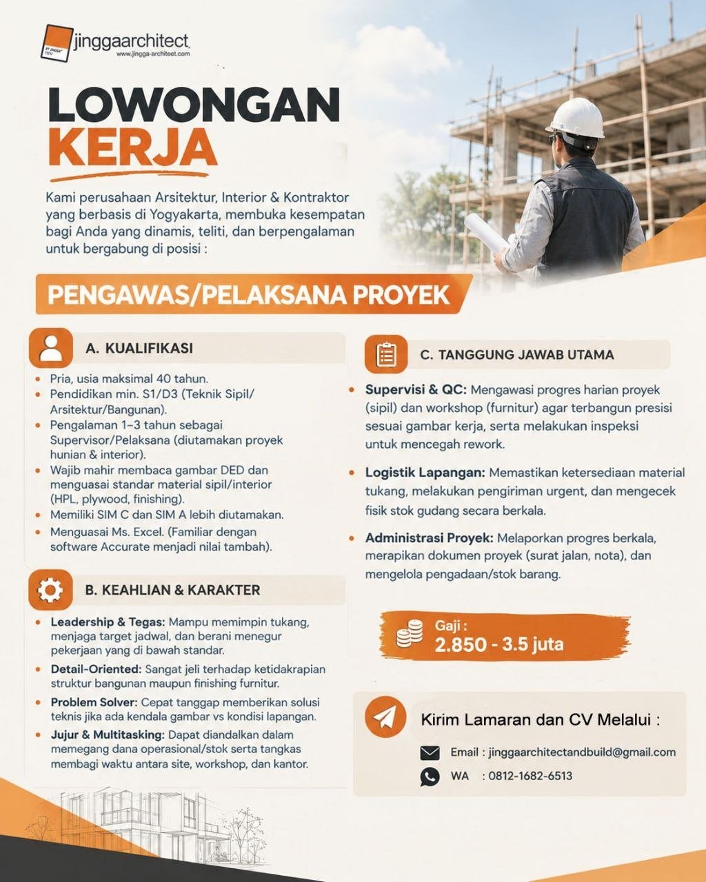 Staff Drafter & Pengawas/Pelaksana Proyek