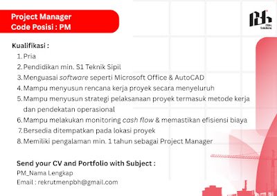 Pelaksana Lapangan (Foreman) & Project Manager