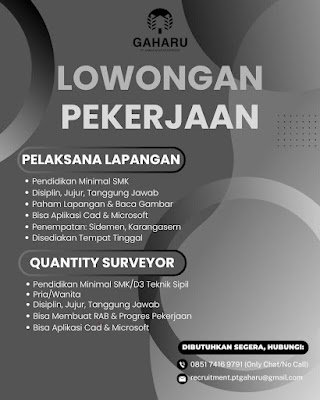 Pelaksana Lapangan & Quantity Surveyor