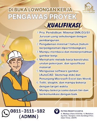 Pengawas Proyek, Drafter, dan Estimator Konstruksi