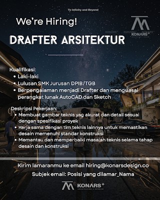 Drafter Arsitektur, Senior Architect, Estimator, Drafter Structure, Structure Engineer