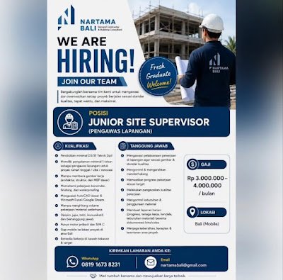 Junior Site Supervisor (Pengawas Lapangan)