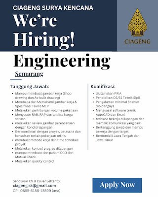 Administrasi, MEP Specialist, Engineering