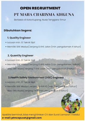Quality Engineer, Quantity Engineer & HSE Engineer