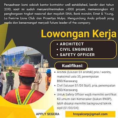 Architect, Civil Engineer, Safety Officer