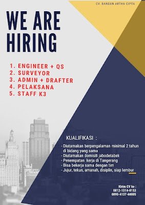 Engineer + QS, Surveyor, Admin + Drafter, Pelaksana, Staff K3