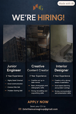 Junior Engineer, Creative Content Creator, dan Interior Designer