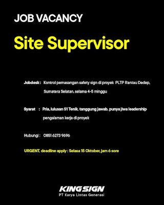 Site Supervisor (Urgently)