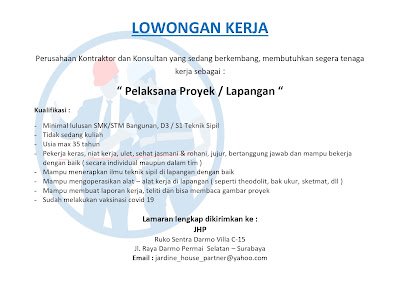 Pelaksana Proyek / Lapangan